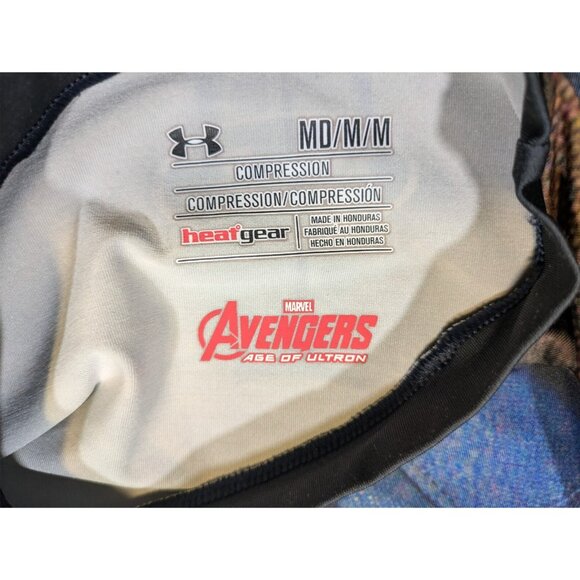 Under Armour Men's Medium Captain America Age Of Ultron Compression Shirt Rare - Picture 2 of 9